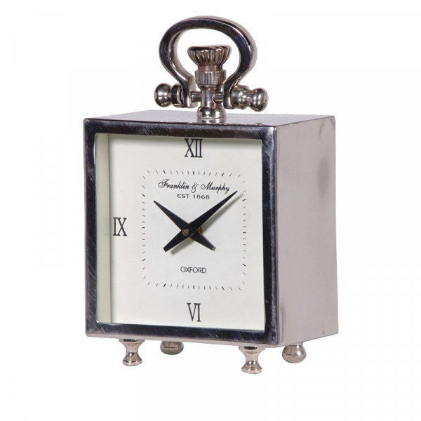 Square Steel Mantel Clock