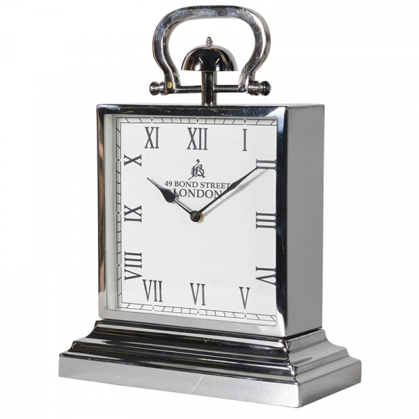 Square Steel Mantel Clock