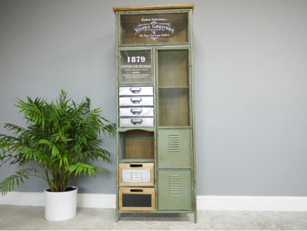 Industrial Green Metal Cabinet