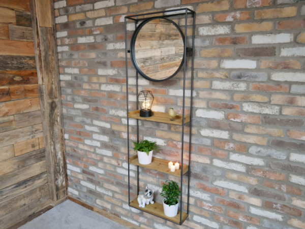 Industrial Shelves & Mirror