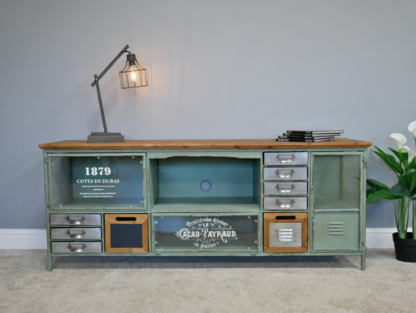 Industrial TV Cabinet & Drawers