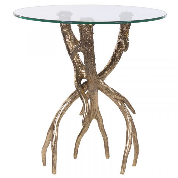 Gold Antler Base Side Table