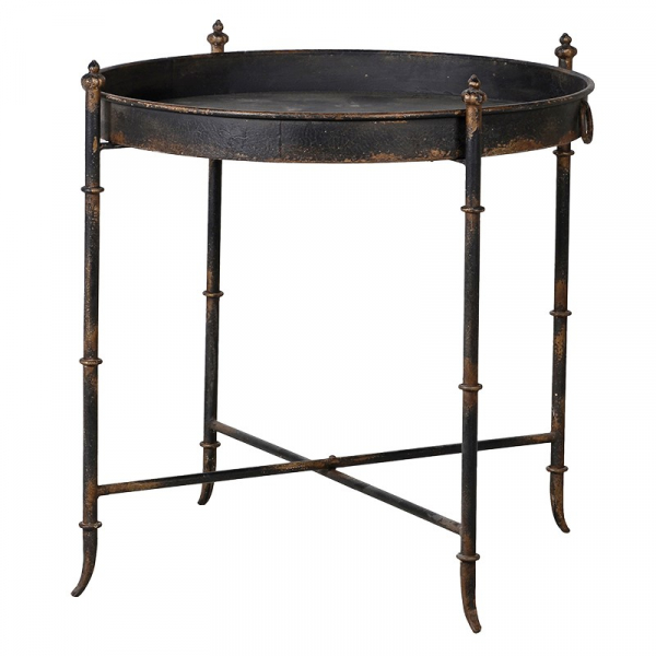 Black Distressed Tray Table