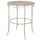 Distressed Cream Metal Side Table